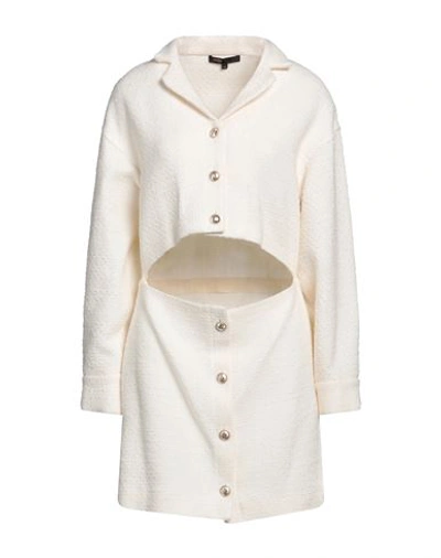 Maje Woman Mini Dress Cream Size 8 Acrylic, Wool, Polyester, Cotton, Viscose In White