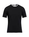 Alpha Studio Man T-shirt Midnight Blue Size 42 Cotton, Elastane