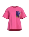 Emporio Armani Woman T-shirt Fuchsia Size S Cotton, Polyamide In Pink