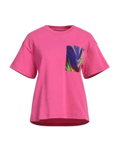 Emporio Armani Woman T-shirt Fuchsia Size S Cotton, Polyamide In Pink