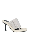 Jw Anderson Woman Sandals Beige Size 9 Leather In White