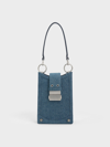 CHARLES & KEITH WINSLET DENIM BELTED PHONE POUCH