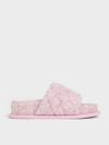 CHARLES & KEITH CHARLES & KEITH - DAHLIA TWEED QUILTED HEART-PRINT SANDALS