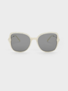CHARLES & KEITH OVERSIZED RECYCLED ACETATE BUTTERFLY SUNGLASSES
