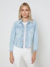 L Agence Janelle Raw Cut Slim Denim Jacket In Indio