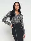 L Agence Nina Paris Button-front Silk Blouse In Black/ecru Map Of Paris