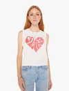 MOTHER THE STRONG AND SILENT TYPE HEART T-SHIRT IN WHITE - SIZE X-SMALL