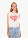 MOTHER THE STRONG AND SILENT TYPE HEART T-SHIRT IN WHITE - SIZE SMALL