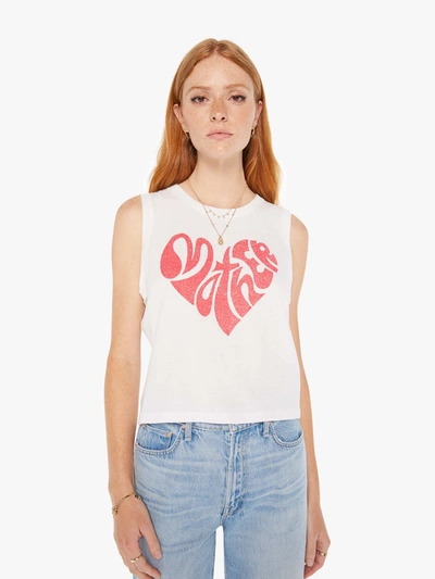 MOTHER THE STRONG AND SILENT TYPE HEART T-SHIRT IN WHITE - SIZE SMALL