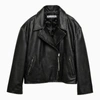 Acne Studios Leather Biker Jacket Black In Black