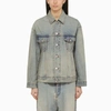 BALENCIAGA BALENCIAGA LIGHT BLUE WASHED-EFFECT DENIM JACKET WOMEN