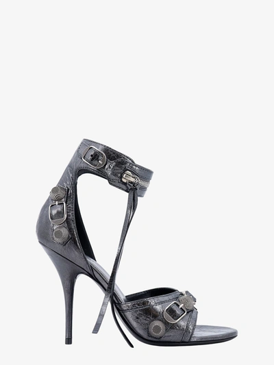 Balenciaga Woman Cagole Woman Silver Sandals