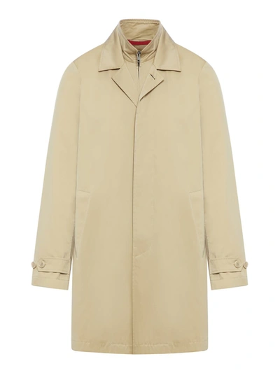 Fay Single Breasted Coat In Nude & Neutrals