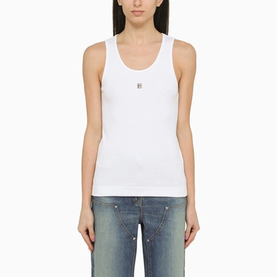GIVENCHY GIVENCHY WHITE COTTON TANK TOP WITH LOGO WOMEN