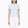 JACQUEMUS JACQUEMUS GROS GRAIN LIGHT BLUE COTTON T-SHIRT WOMEN