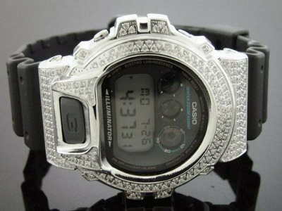Pre-owned Casio Men's  Shock High-quality Cz White Crystal Watch Blackface