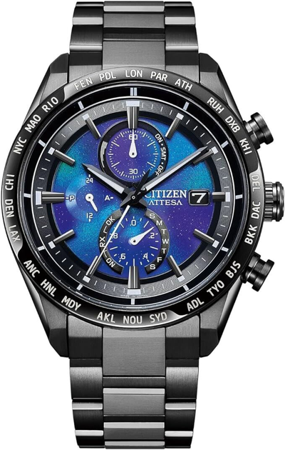 Pre-owned Citizen At8285-68z Watch Attesa Black Series Act Line Hakuto-r In Box