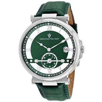 Pre-owned Christian Van Sant Men's Clepsydra Green Dial Watch - Cv1701
