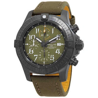 Pre-owned Breitling Avenger Chronograph Automatic Chronometer Green Dial Men's Watch