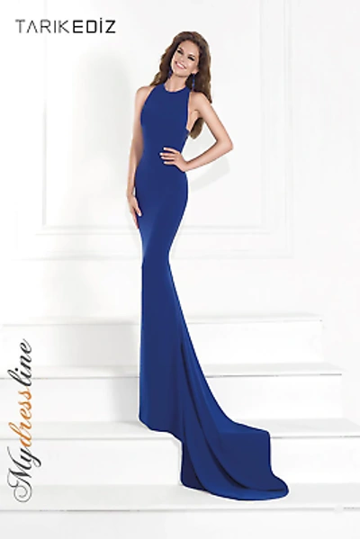 Pre-owned Tarik Ediz 92574 Evening Dress Lowest Price Guarantee Authentic In Oil