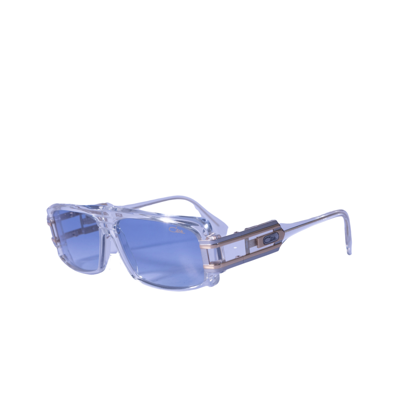 Pre-owned Cazal Rectangular Sunglasses 164/3-002 Crystal-bicolour Frame Blue Gradient Lens