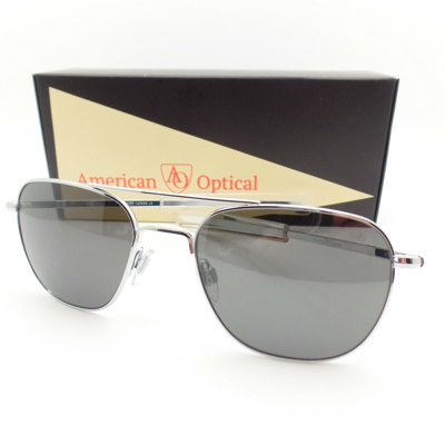 Pre-owned American Optical Ao  Original Pilot Silver Grey Lens Options Sunglasses In True-color Gray