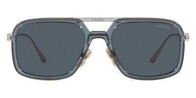 Pre-owned Prada Pr 57zs Sunglasses Transparent Graphite Dark Gray 55 100% Authentic