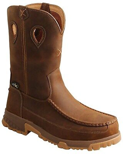 Pre-owned Twisted X Men's Cellstretch Met Guard Western Work Boot Nano Composte Toe Brown