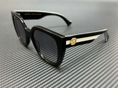 Pre-owned Gucci Gg1300s 004 Black Dark Grey Women's 55 Mm Sunglasses In Gray