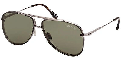 Pre-owned Tom Ford Ft1071-14n-62 Silver Brown Sunglasses In Green