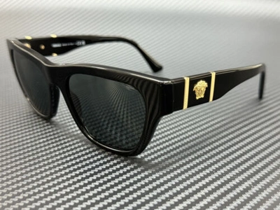 Pre-owned Versace Ve4457 Gb1 87 Black Grey Men's 55 Mm Sunglasses In Gray
