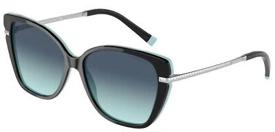 Pre-owned Tiffany & Co . Tf4190 80559s Sunglasses Women's Black/blue Gradient Cat Eye 57mm