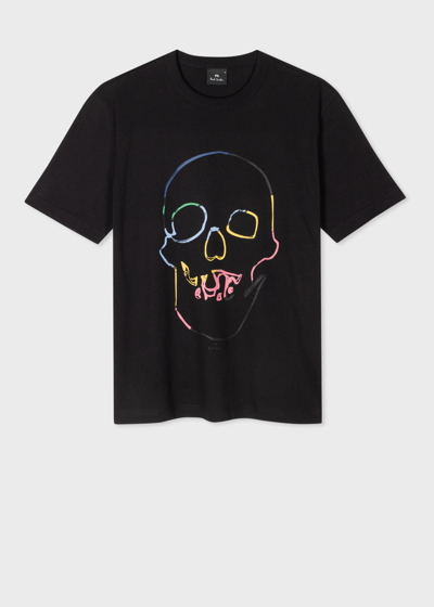 Ps By Paul Smith Ps Paul Smith Mens Ss Tshirt Linear Skull In Black