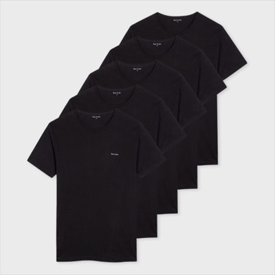 Paul Smith Men T Shirt 5 Pack In Blacks