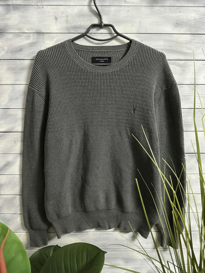 Pre-owned Allsaints Luxury Sweater  Trias Crew Avant-garde Style In Grey