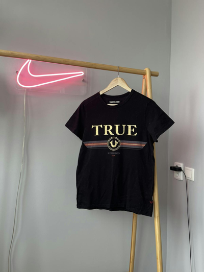 Pre-owned True Religion Mens T Shirt Xs Big Printed Tee Y2k In Black