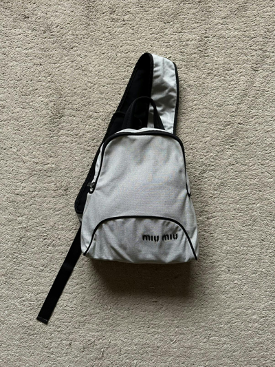 Pre-owned Miu Miu X Prada Ss1999 Miu Miu Crossbody Backpack In Grey