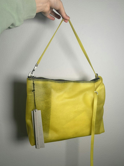 Pre-owned Rick Owens Nwt! Ss23 Edfu Adri Translucent Leather Bag In Yellow