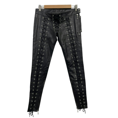 Pre-owned If Six Was Nine Alice Auaa Laced Leather Pants In Black