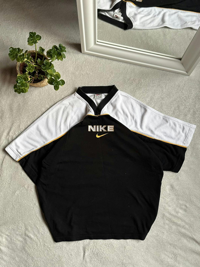 Pre-owned Nike X Vintage 90's Nike Vintage Big Logo Streetwear Oversize T-shirt In Black