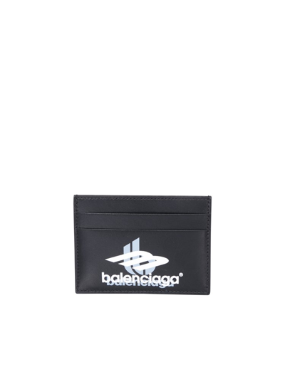 Balenciaga Logo Printed Cardholder In Black