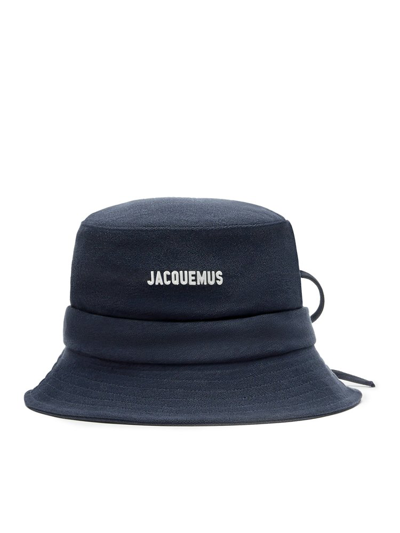 Jacquemus Le Bob Gadjo Knotted Bucket Hat In Navy
