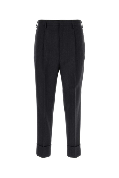 Prada Pleated Tailored Trousers In Blue