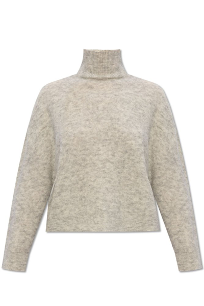 Emporio Armani Turtleneck Sweater With Back Buttons In Grey