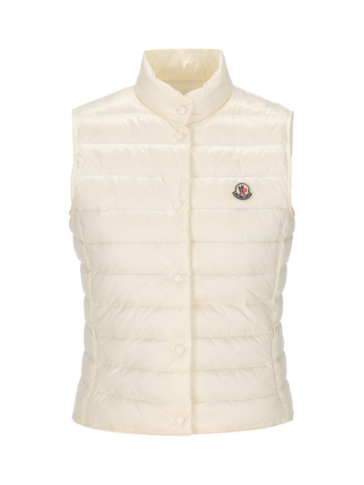 Moncler Logo Patch Button In Beige