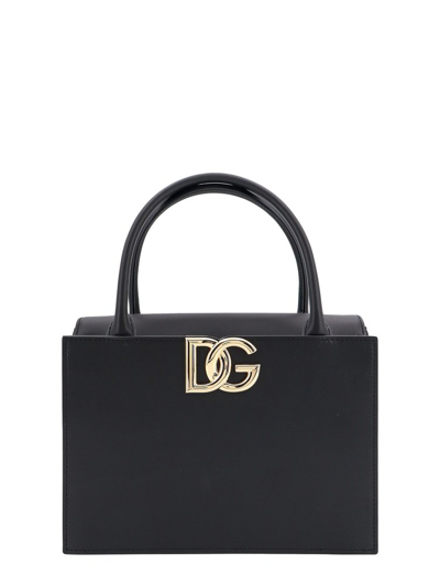Dolce & Gabbana Dg Logo Plaque Handbag In Black