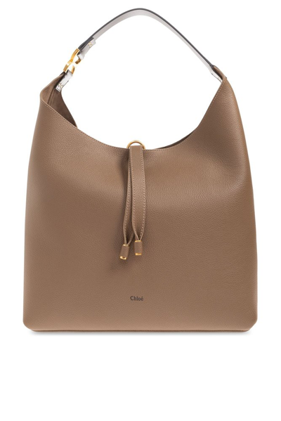 Chloé Marcie Leather Bag Unica In X Dark Nut