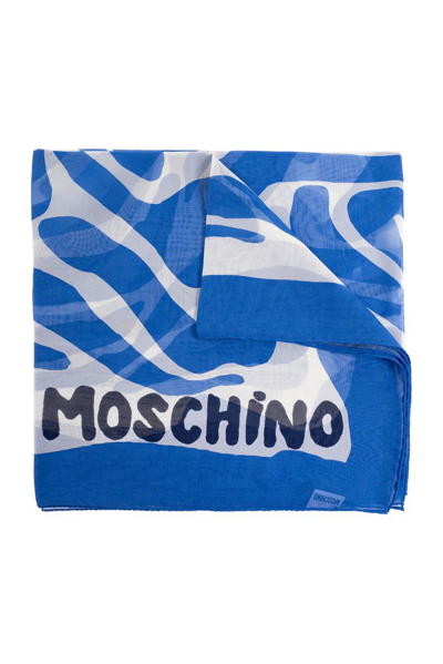 Moschino Logo Printed Square In Blue