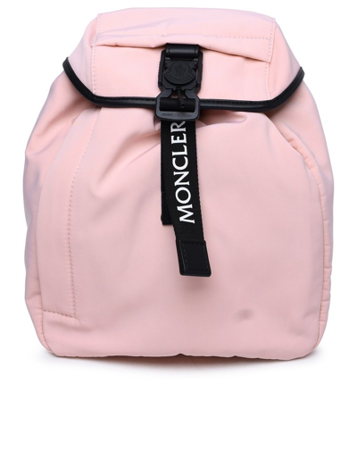 Moncler Logo Printed Backpack In Pink