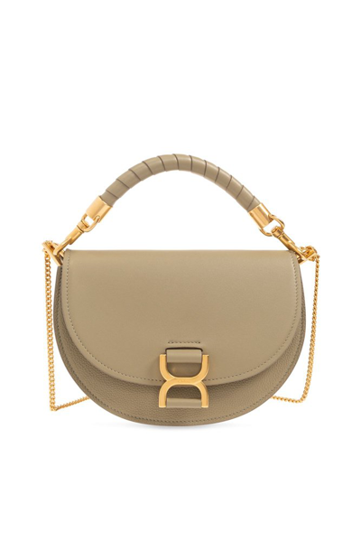 Chloé Marcie Chain Shoulder Bag In Green